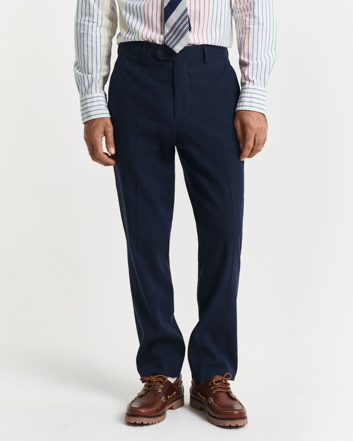 SLIM COT/LINEN SUIT PANTS
