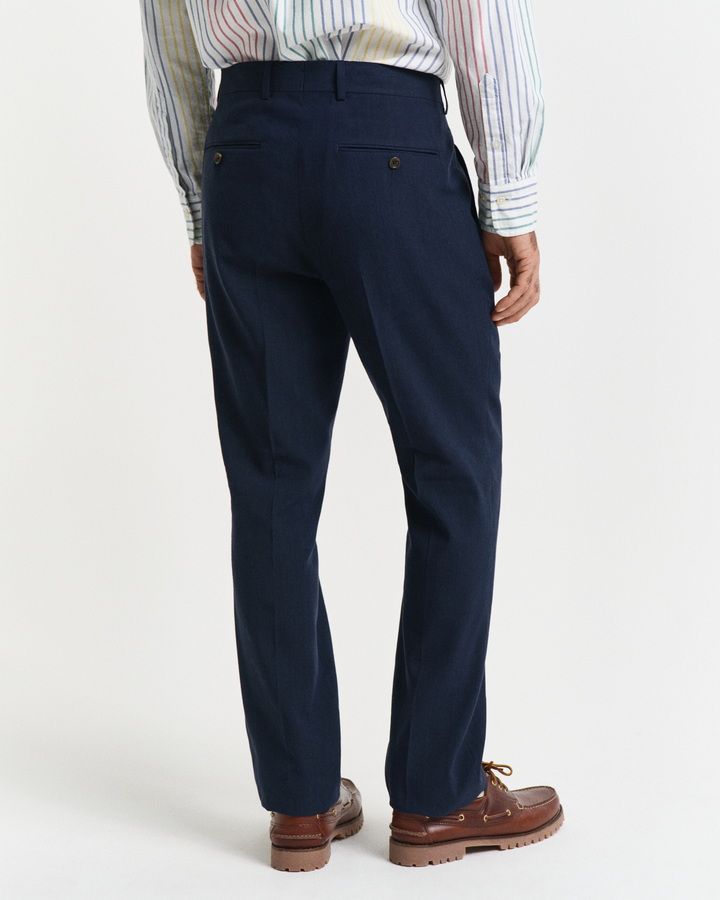 SLIM COT/LINEN SUIT PANTS