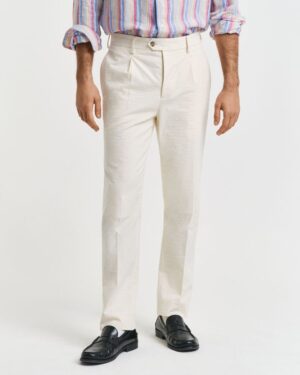 Slim Fit Tapered Seersucker Suit Pants
