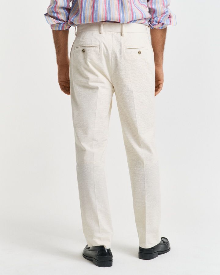 Slim Fit Tapered Seersucker Suit Pants