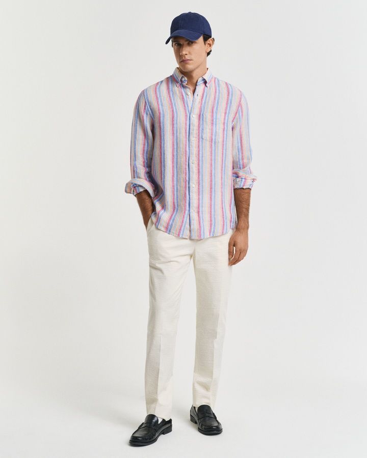 Slim Fit Tapered Seersucker Suit Pants