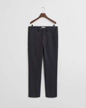 Slim Fit Cotton Herringbone Pants