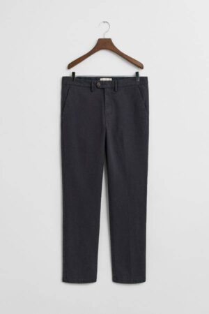 Slim Fit Cotton Herringbone Pants