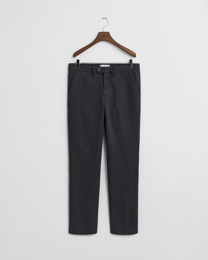 Slim Fit Cotton Herringbone Pants
