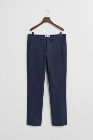 Slim Fit Cotton Herringbone Pants
