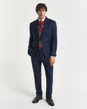 FLANNEL HERRINGBONE SUIT PANTS
