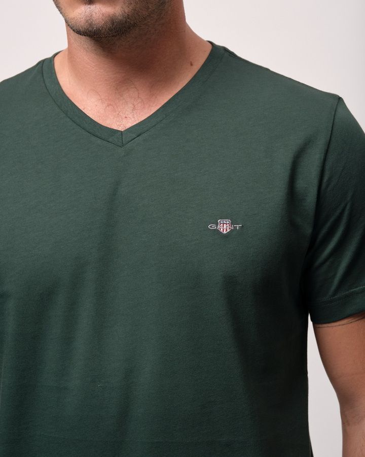 Slim Fit Shield V-Neck T-Shirt
