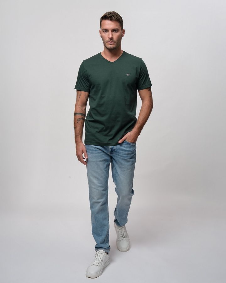 Slim Fit Shield V-Neck T-Shirt