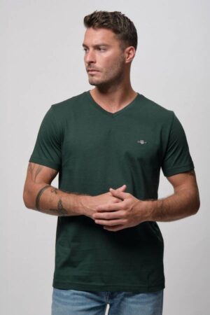 Slim Fit Shield V-Neck T-Shirt