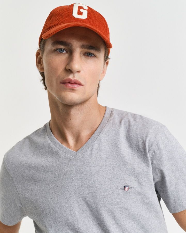 Slim Fit Shield V-Neck T-Shirt