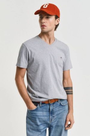 Slim Fit Shield V-Neck T-Shirt