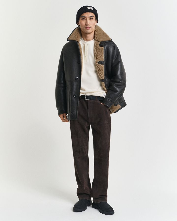 Waffle Textured Long Sleeve Henley T-Shirt