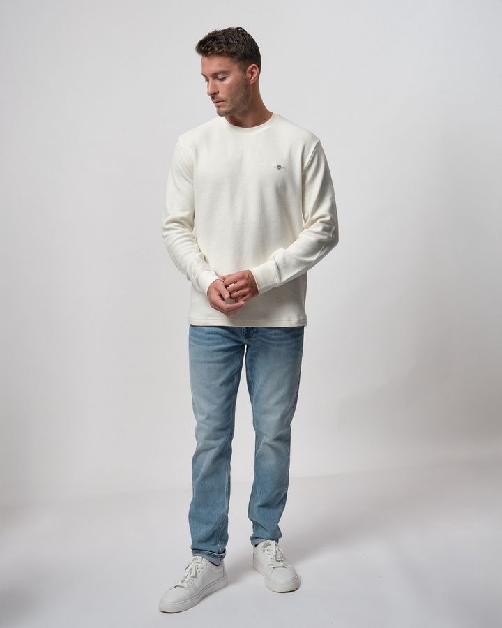 Texture Cuff Long Sleeve T-shirt