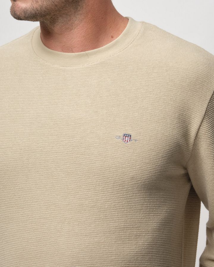 Texture Cuff Long Sleeve T-shirt