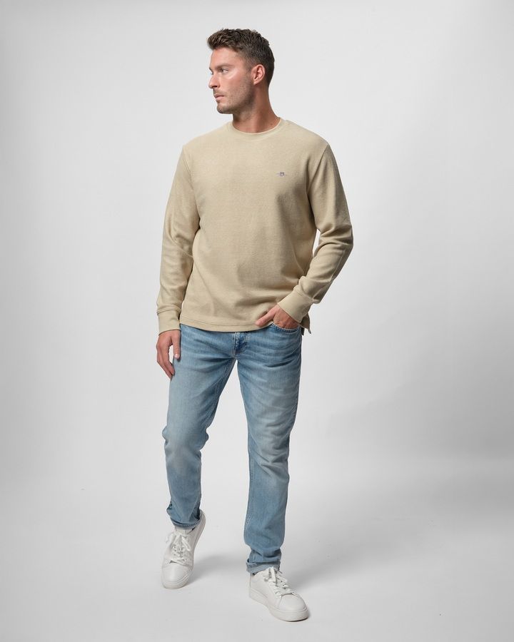 Texture Cuff Long Sleeve T-shirt