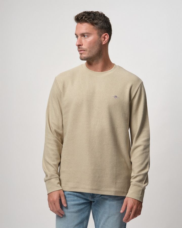 Texture Cuff Long Sleeve T-shirt
