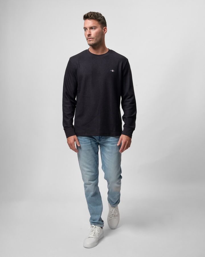 Texture Cuff Long Sleeve T-shirt