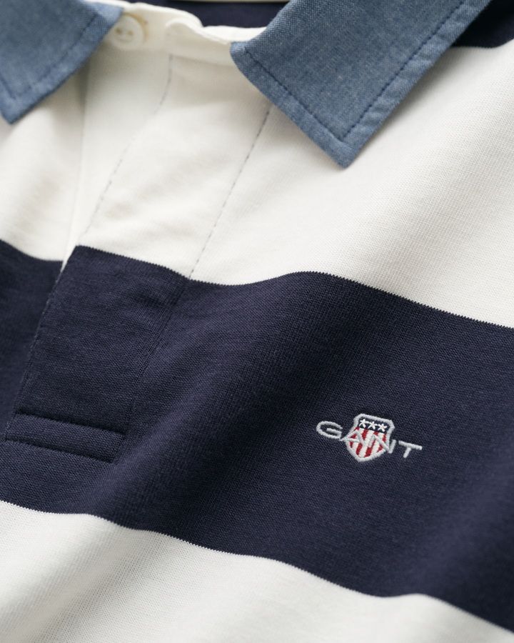 Chambray Collar Striped Heavy Rugger