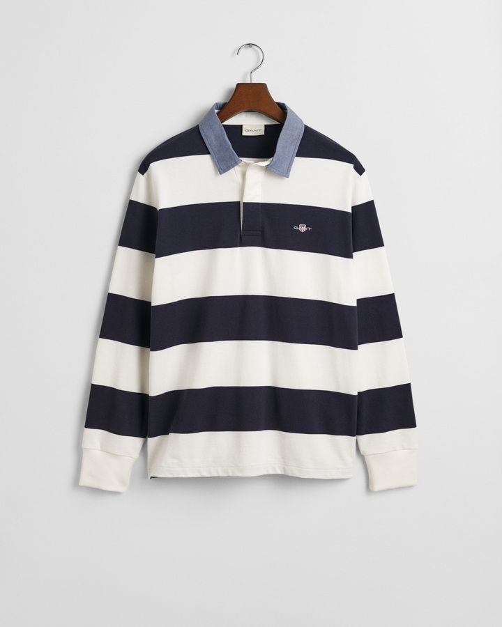 Chambray Collar Striped Heavy Rugger