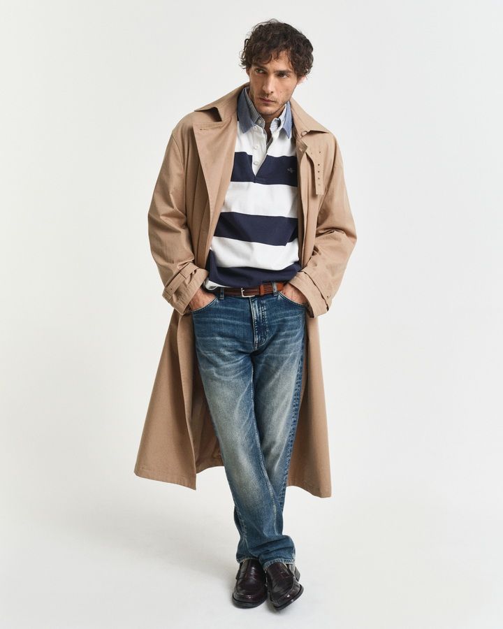 Chambray Collar Striped Heavy Rugger