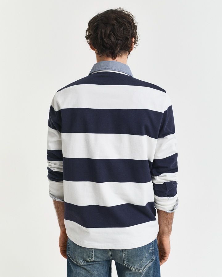 Chambray Collar Striped Heavy Rugger