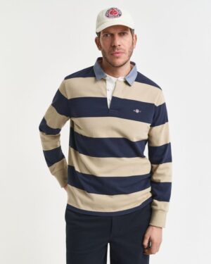 Chambray Collar Striped Heavy Rugger