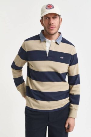 Chambray Collar Striped Heavy Rugger