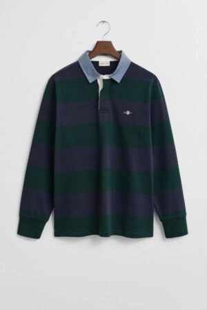 Chambray Collar Striped Heavy Rugger