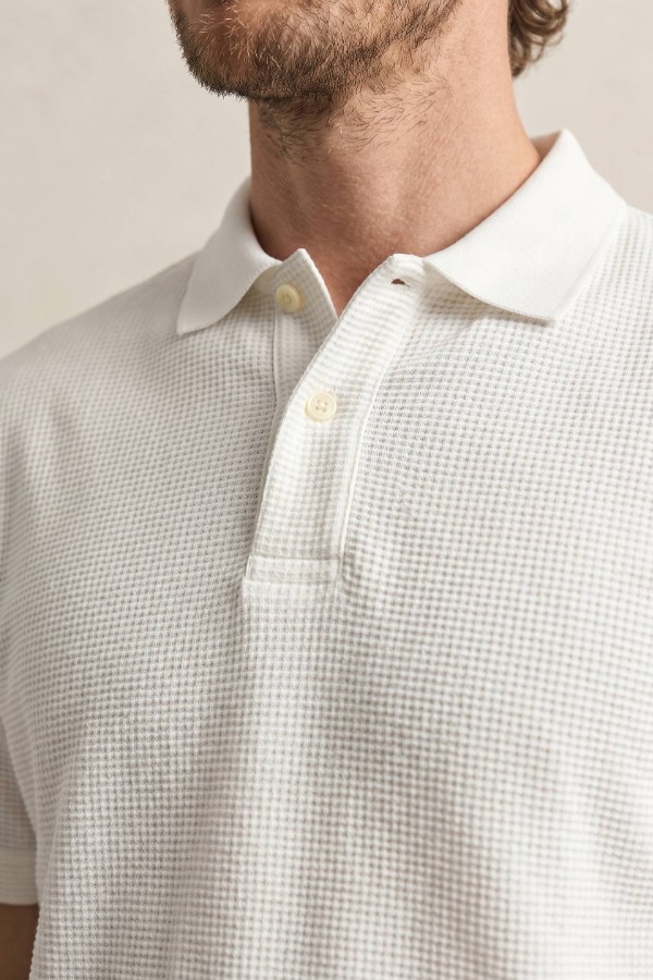 Waffle Texture Short Sleeve Polo