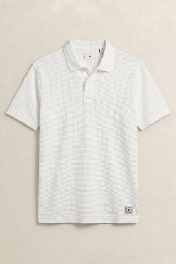 Waffle Texture Short Sleeve Polo
