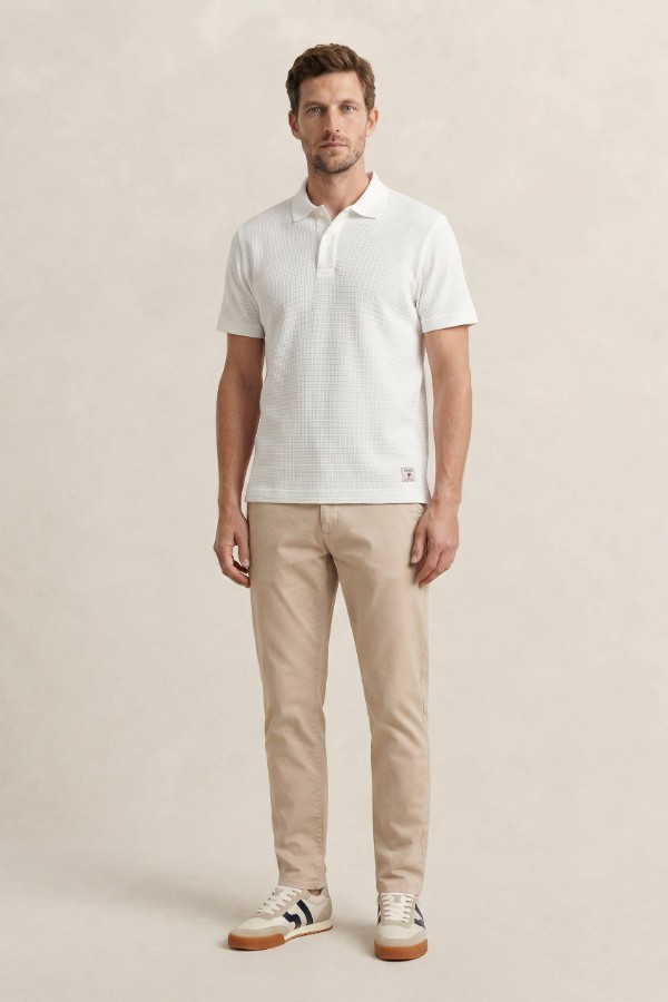 Waffle Texture Short Sleeve Polo