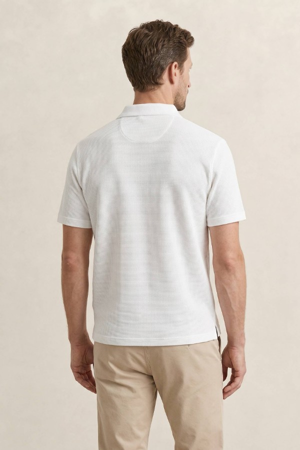 Waffle Texture Short Sleeve Polo