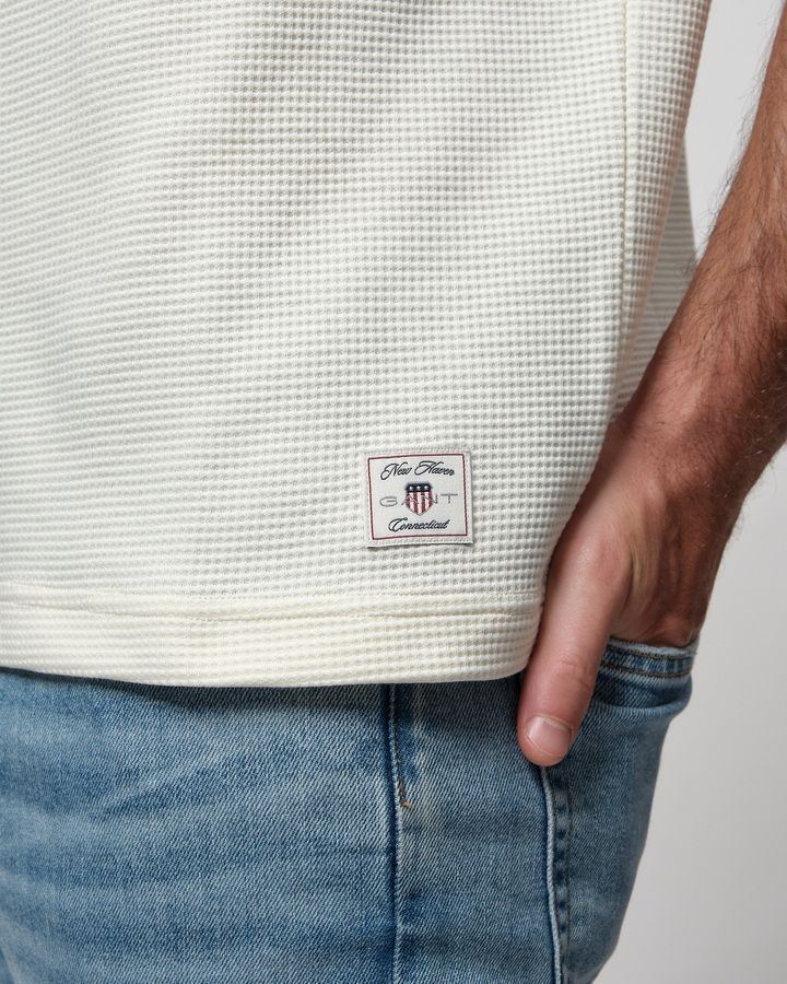 Waffle Texture Short Sleeve Polo