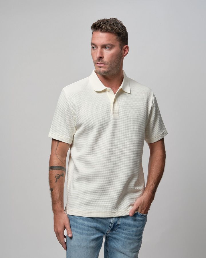 Waffle Texture Short Sleeve Polo