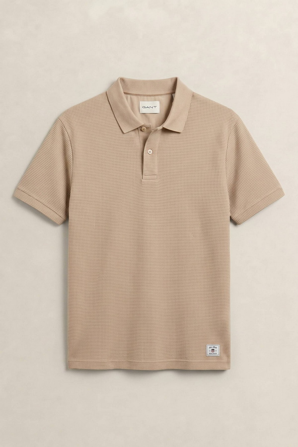 Waffle Texture Short Sleeve Polo