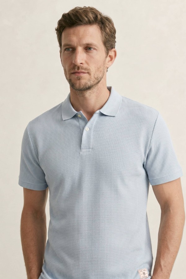 Waffle Texture Short Sleeve Polo