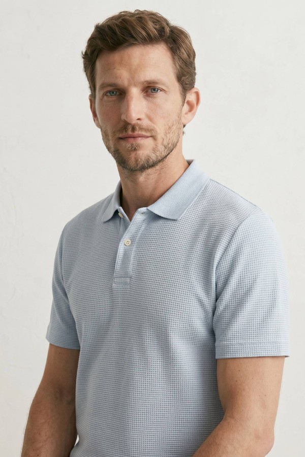 Waffle Texture Short Sleeve Polo