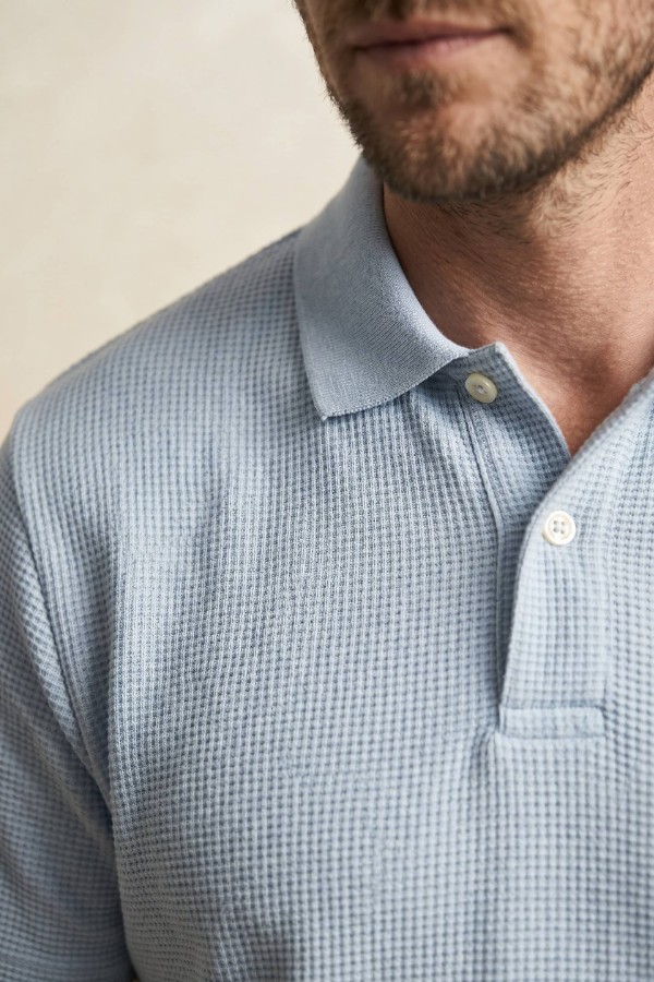 Waffle Texture Short Sleeve Polo