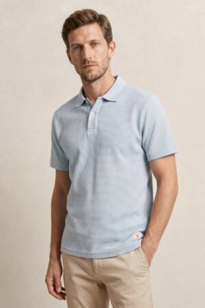 Waffle Texture Short Sleeve Polo