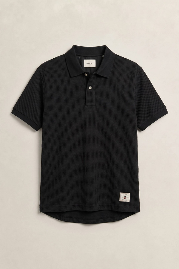 Waffle Texture Short Sleeve Polo