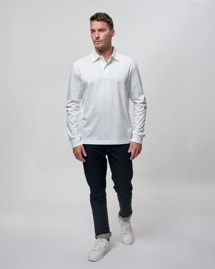 Mercerized Long Sleeve Jersey Polo