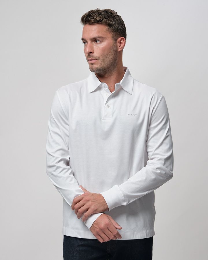 Mercerized Long Sleeve Jersey Polo