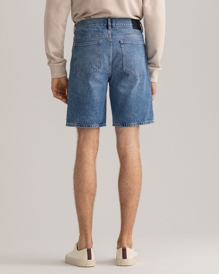 Retro Shield Denim Shorts