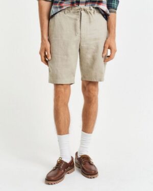 Relaxed Fit Linen Drawstring Shorts