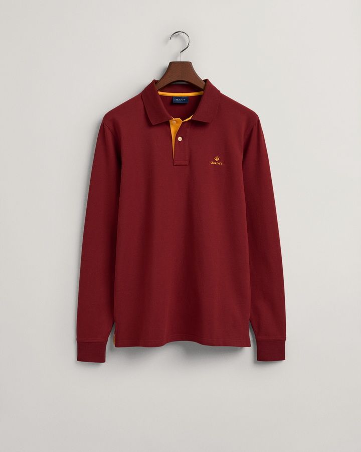 CONTRAST COLLAR PIQUE LS RUGGER