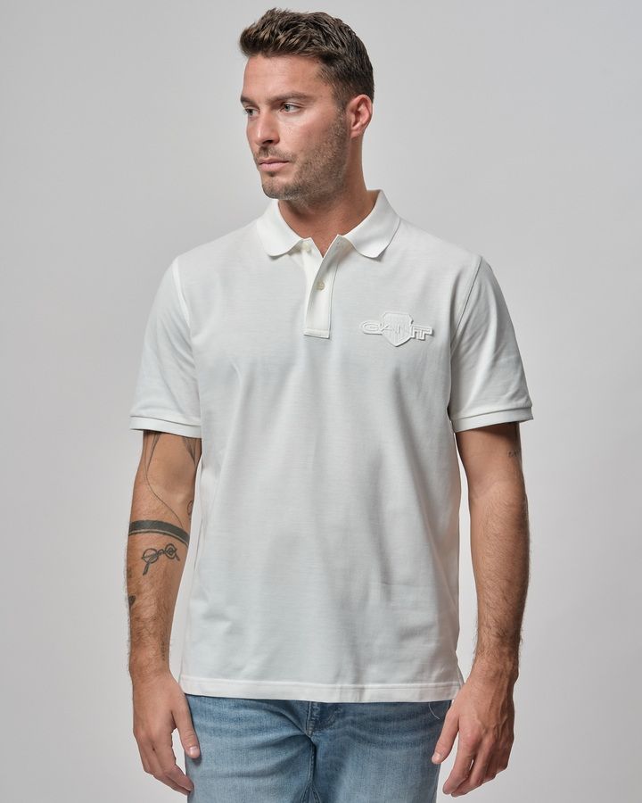 Regular Tonal Shield Polo