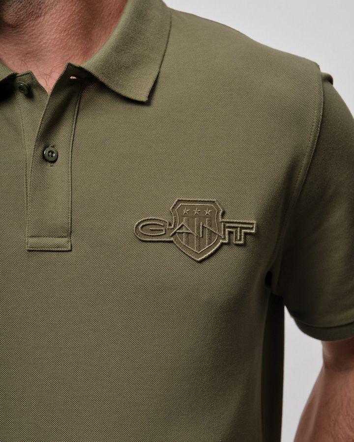 Regular Tonal Shield Polo