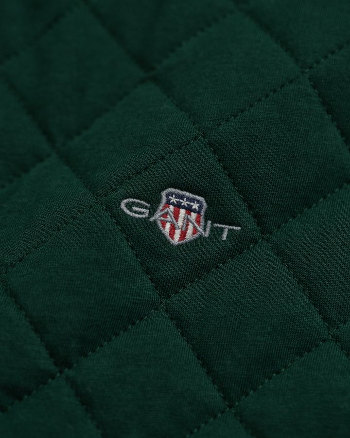 Corduroy Collar Quilted Zip Sweatshirt