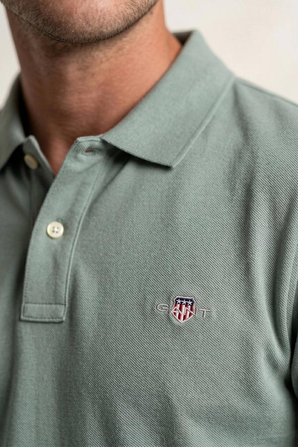 Slim Fit Shield Pique Polo Shirt