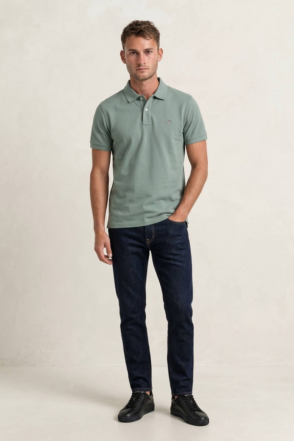 Slim Fit Shield Pique Polo Shirt
